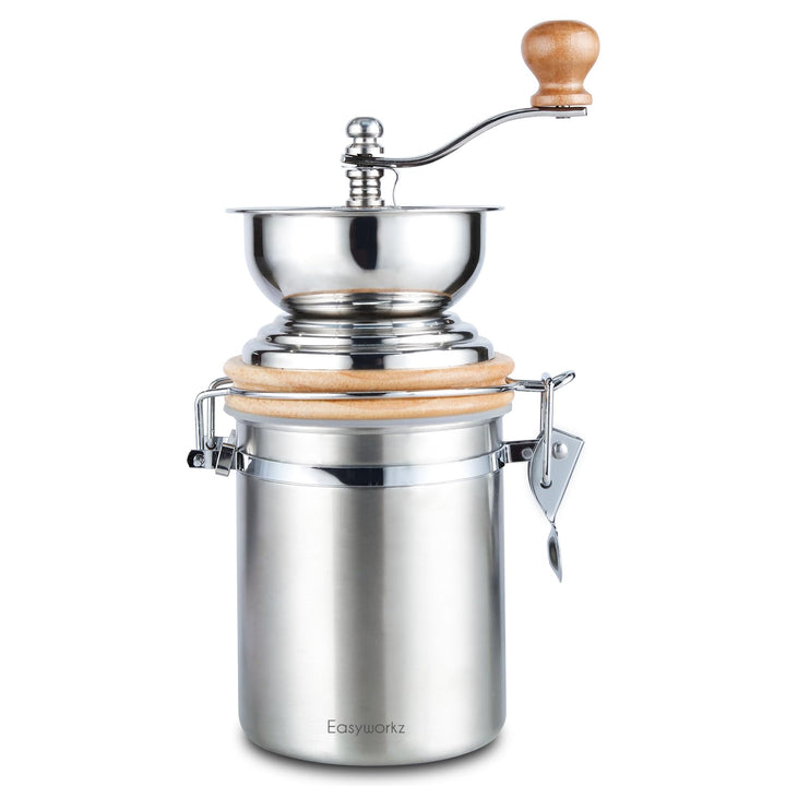 Easyworkz Manuelle Kaffeemühle, mit einstellbarer Einstellung, Hand Edelstahl Kaffeebohnenmühle Werk