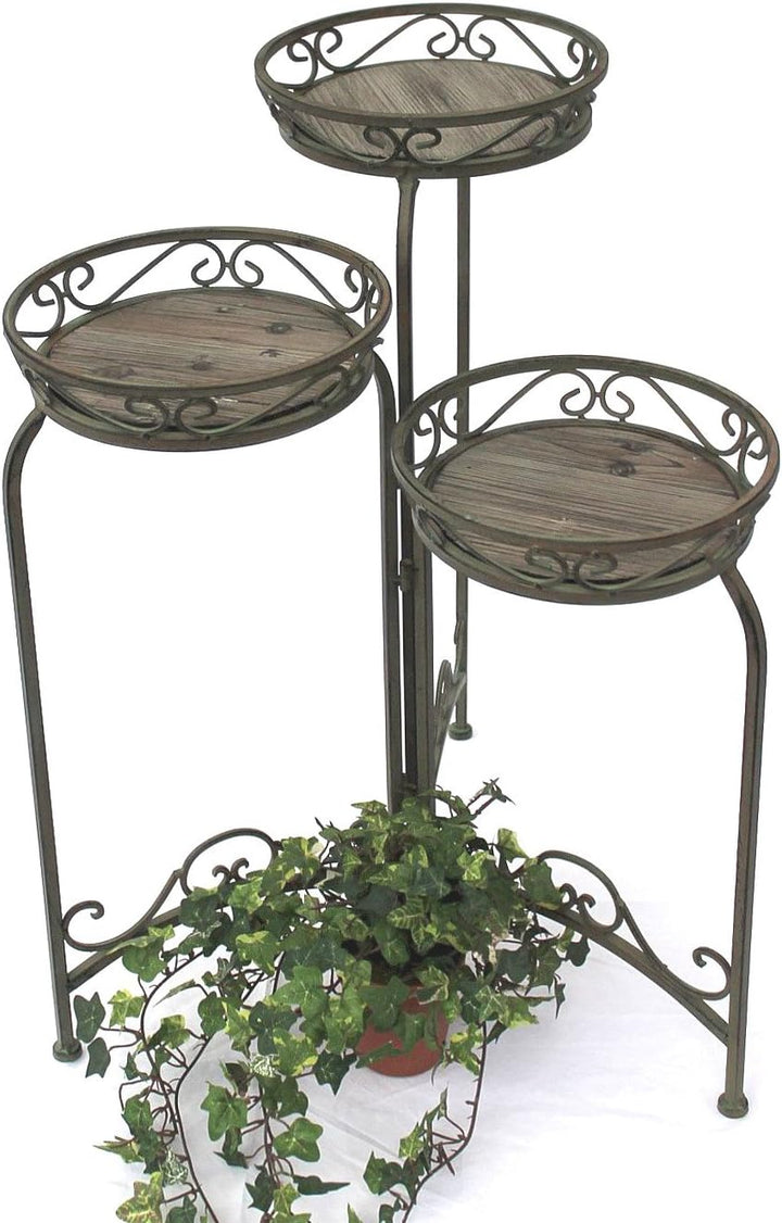 DanDiBo Blumentreppe Metall Rund 72 cm Blumenständer mit 3 Körbe 11136 Blumenständer Blumensäule Pfl