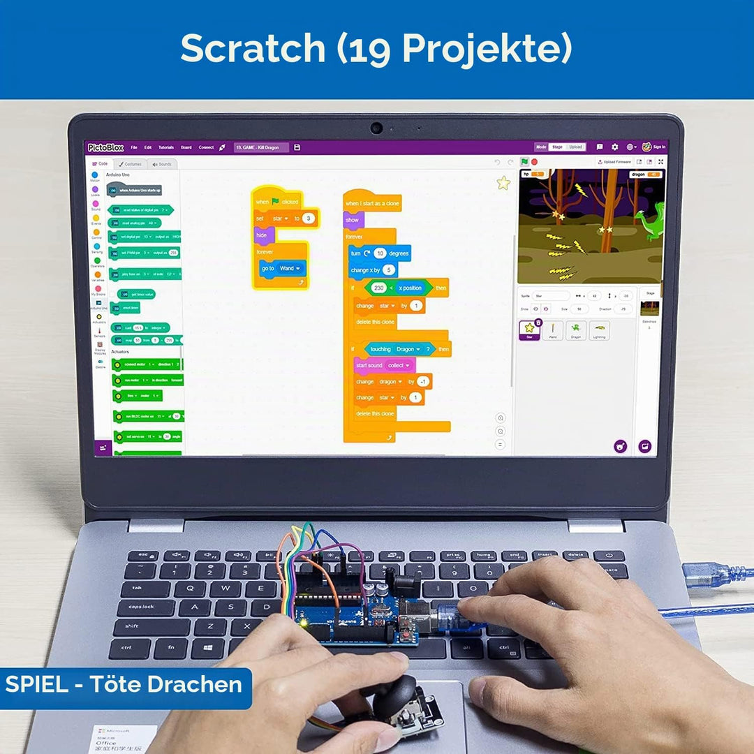 SUNFOUNDER Project Complete Starter Kit Kompatibel mit Arduino UNO R3 Arduino IDE/Scratch Codingmit