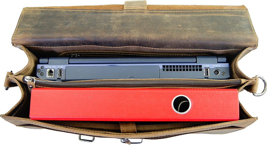 Freiherr von Maltzahn Aktentaschen Laptoptasche SHATTERHAND, 41 cm, braun, Western-Leder, L251 + Led