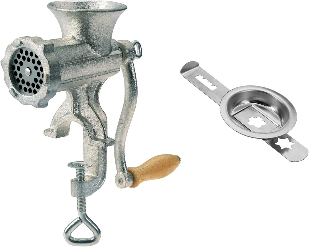 Westmark Fleischwolf-Set, 2tlg., 1 Fleischwolf + 1 Spritzgebäckvorsatz, Grösse 5, inkl. Schraubzwing