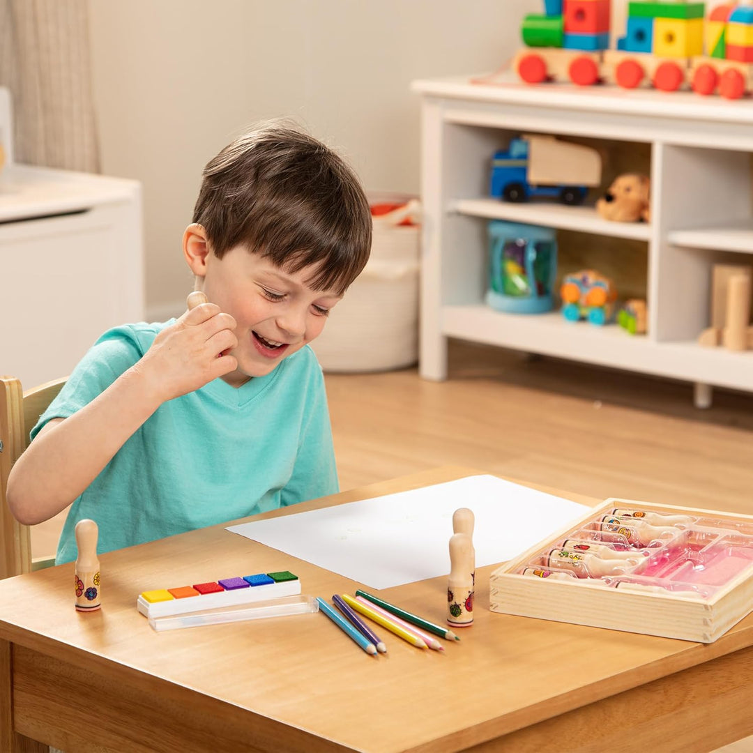 Melissa & Doug - Stempel Mit Holzgriff Luxusausführung - Stempelset Kinder, kleine Geschenke für Kin
