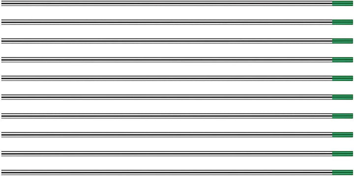 TEN-HIGH WIG Wolfram Elektrode WP 1,6 x 150 mm 10x Wolframnadeln für WIG Schweissen, Grün, 1,6 x 150