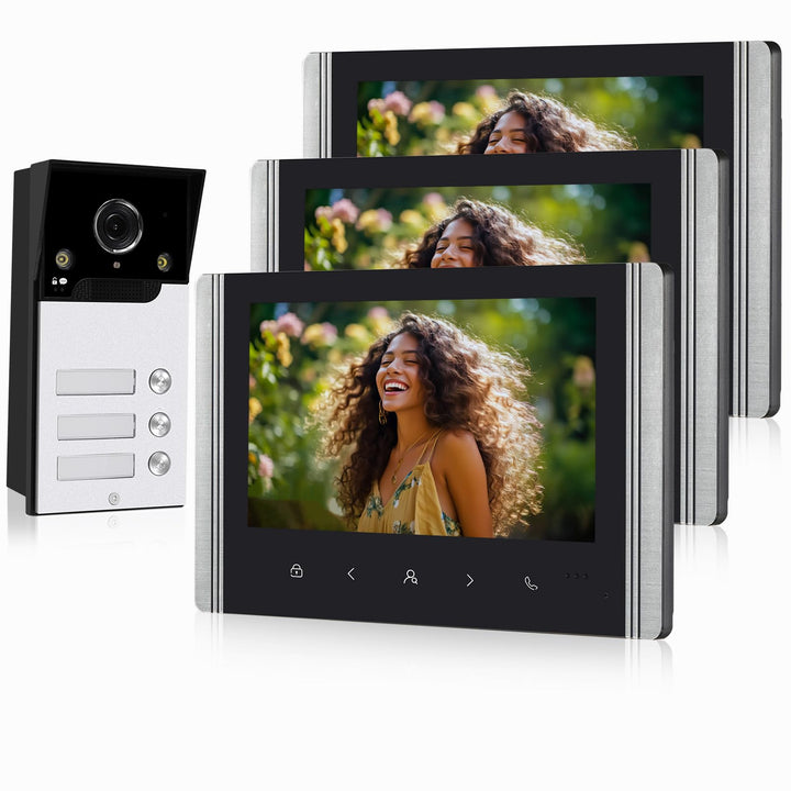 FTes RFKits WLAN Wireless Video Türsprechanlage,1080P Aussenkamera,7 Zoll Touchscreen Wireless Monit