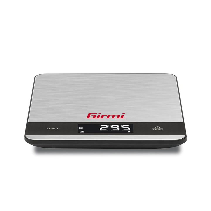 Girmi PS05 Elektronische Küchenwaage, 1 g/5 kg, Platte aus Edelstahl, Display mit hoher Helligkeit,