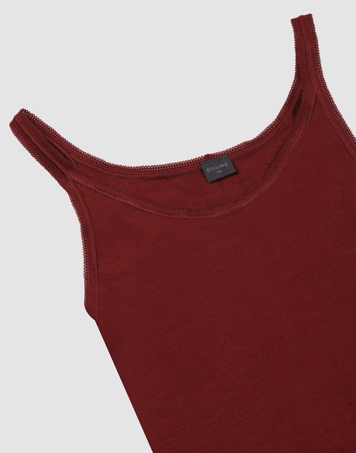 Dilling Top aus 100% natürlicher Merinowolle für Damen 34 Rubinrot, 34 Rubinrot