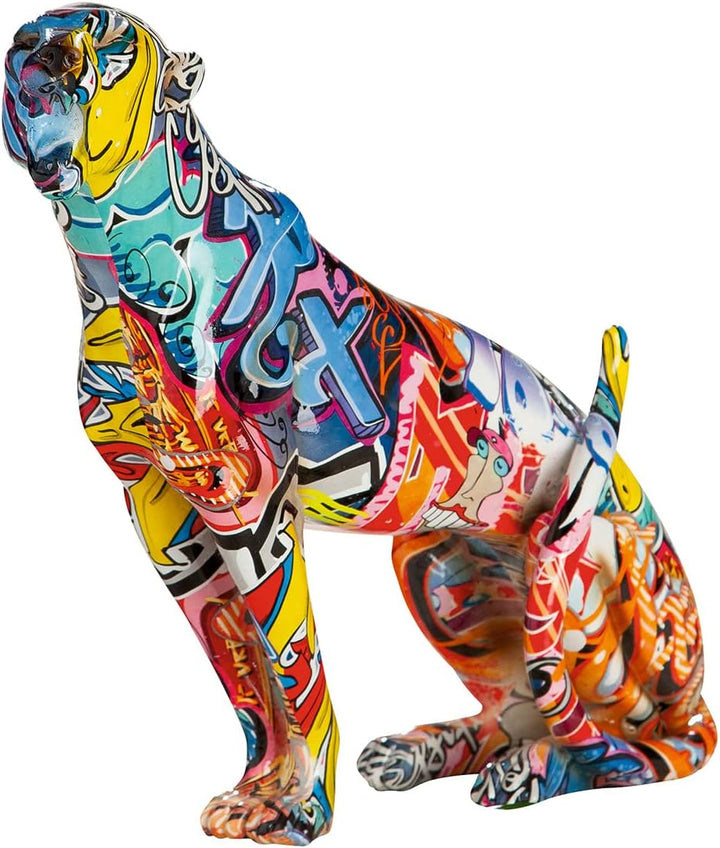 Casablanca Deko Figur Skulptur Gepard - Moderne Tierfigur aus Kunstharz im Street Art Graffiti Desig