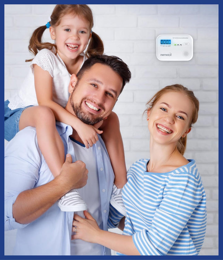 CO Melder Kohlenmonoxid Gasmelder Gaswarner Rauchmelder Nemaxx nach DIN EN50291