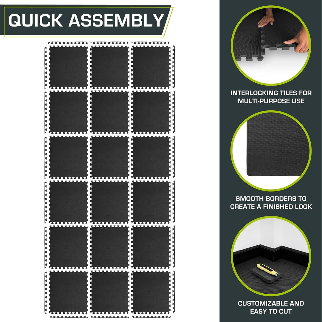 Prosource Fit Extra dicke Puzzle-Übungsmatte, 1,9 cm oder 2,5 cm, EVA-Schaum, ineinandergreifende Fl