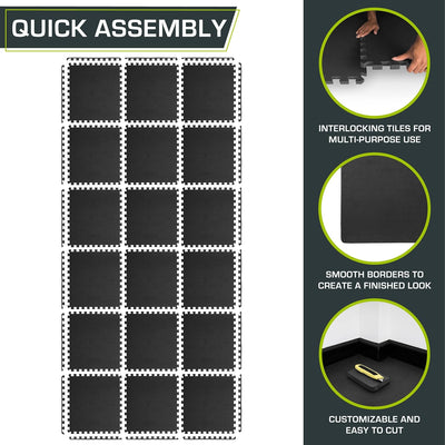 Prosource Fit Extra dicke Puzzle-Übungsmatte, 1,9 cm oder 2,5 cm, EVA-Schaum, ineinandergreifende Fl