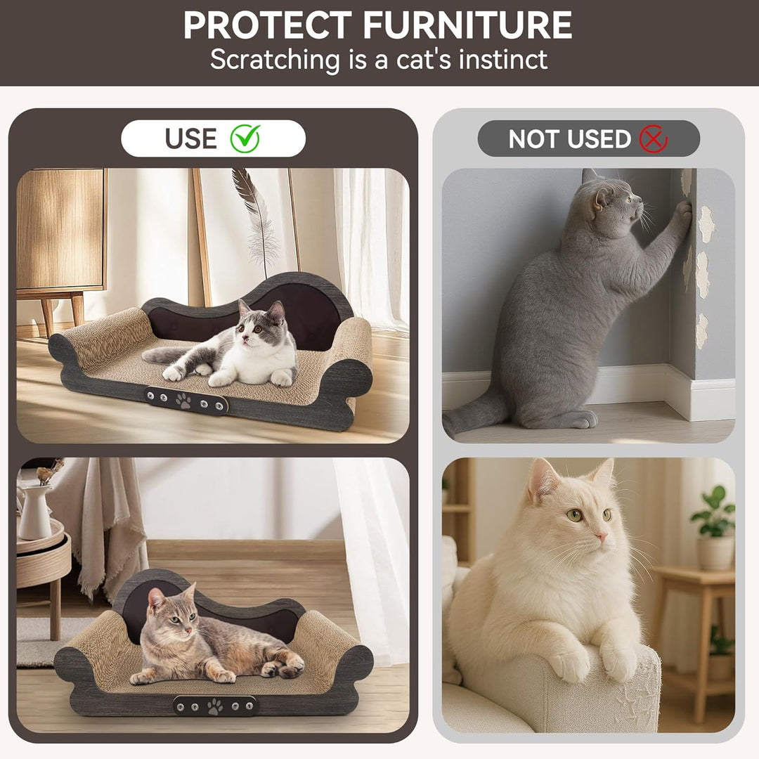 Kratzbrett Katze XXL, 68 cm Breite, Kratzmatte im Sofa-Design,Bestehend aus Hoher Dichte, die Kräfti
