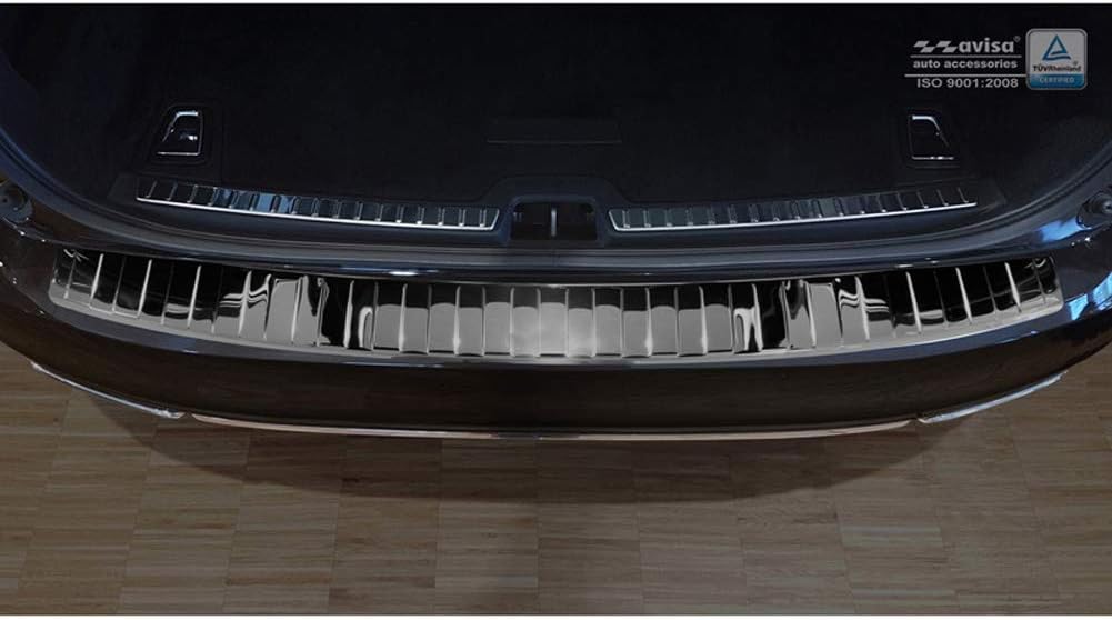 Avisa Spiegelschwarz Edelstahl Heckstossstangenschutz kompatibel mit Volvo V90 9/2016- &