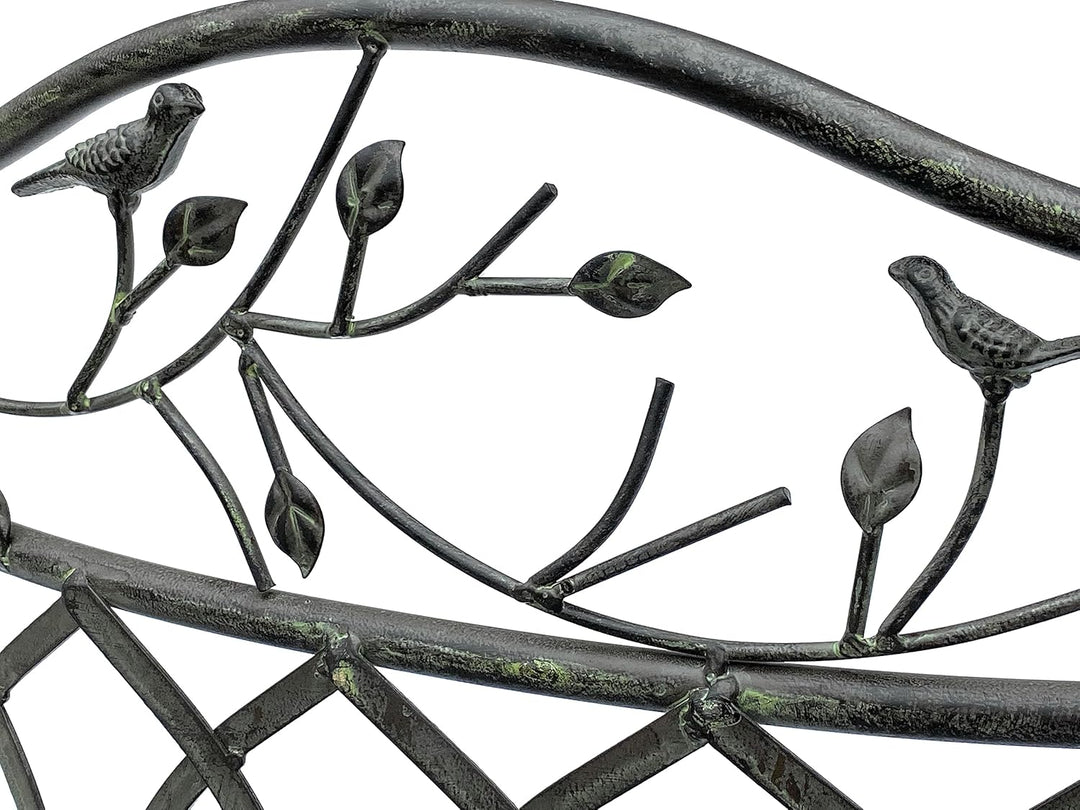 DanDiBo Gartenbank Wetterfest Halbrund aus Metall Braun 96002 125 cm Bank Metallbank Sitzbank Garten