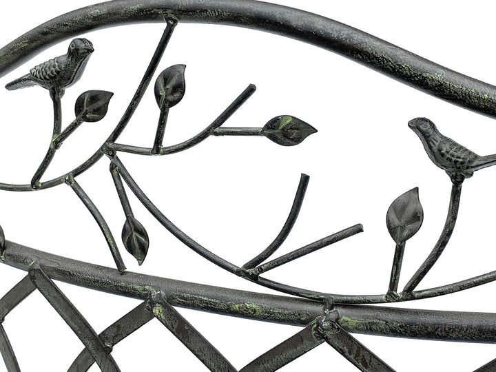 DanDiBo Gartenbank Wetterfest Halbrund aus Metall Braun 96002 125 cm Bank Metallbank Sitzbank Garten