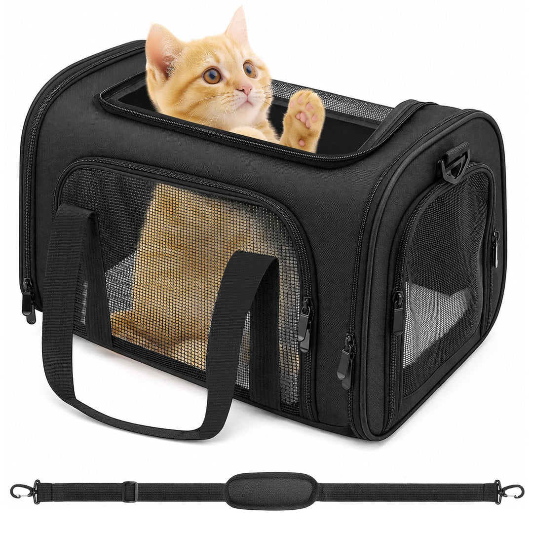 Transporttasche für Katze Hund Hundetransportbox Faltbare Katzentransportbox für Katzen und Welpen b