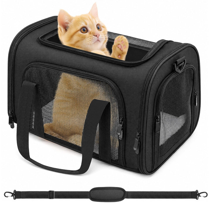 Transporttasche für Katze Hund Hundetransportbox Faltbare Katzentransportbox für Katzen und Welpen b