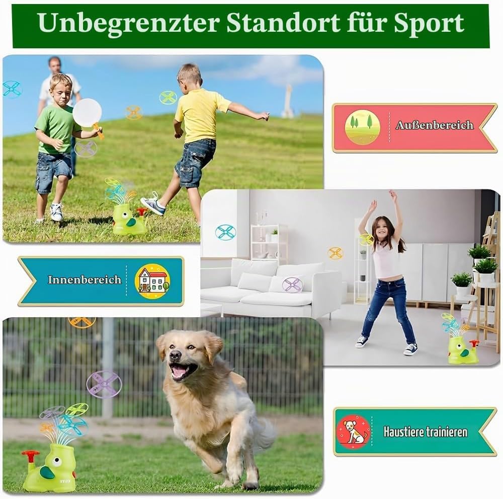 Outdoor Spiele für Kinder, Fliegende Untertasse Launcher Set, Outdoor Spielzeug ab 3-10 Jahre Junge