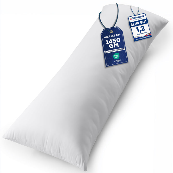 Utopia Bedding Nackenkissen, 40x145 cm Ganzkörperkissen, weiche Hohlfaserfüllung, langes Schwangersc