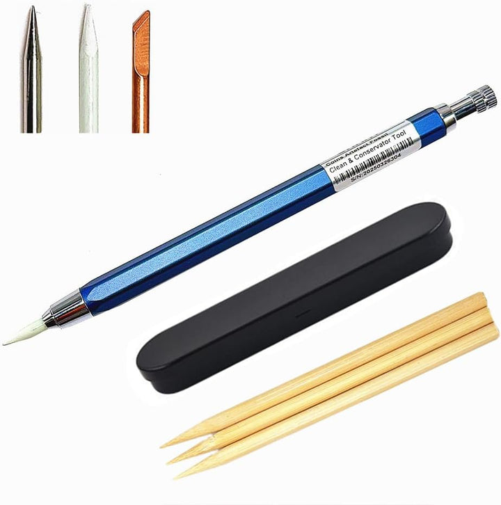shrxy Münzreinigungsstift-Set und Reinigungs-Bambusstäbchen