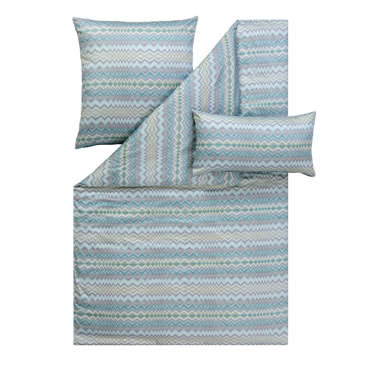 ESTELLA Mako-Satin Bettwäsche Nuria Mint 1 Bettbezug 155 x 220 cm + je 1 Kissenbezug 80 x 80 cm + 40