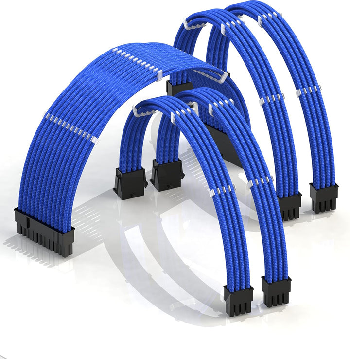 LINKUP - AVA 30cm PSU Kabelverlängerung Ummantelt GPU Nach Mass PC Stromversorgung mit Kamm-Kit┃1x 2