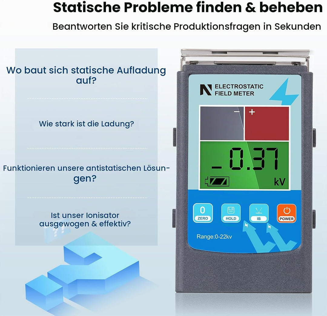 NEWTRY FMX003 Elektrostatischer Tester /Statischer Elektrizität Tester /Statisches Feldmessgerät /Lo