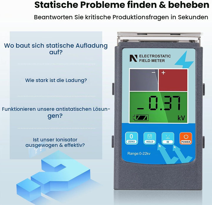 NEWTRY FMX003 Elektrostatischer Tester /Statischer Elektrizität Tester /Statisches Feldmessgerät /Lo