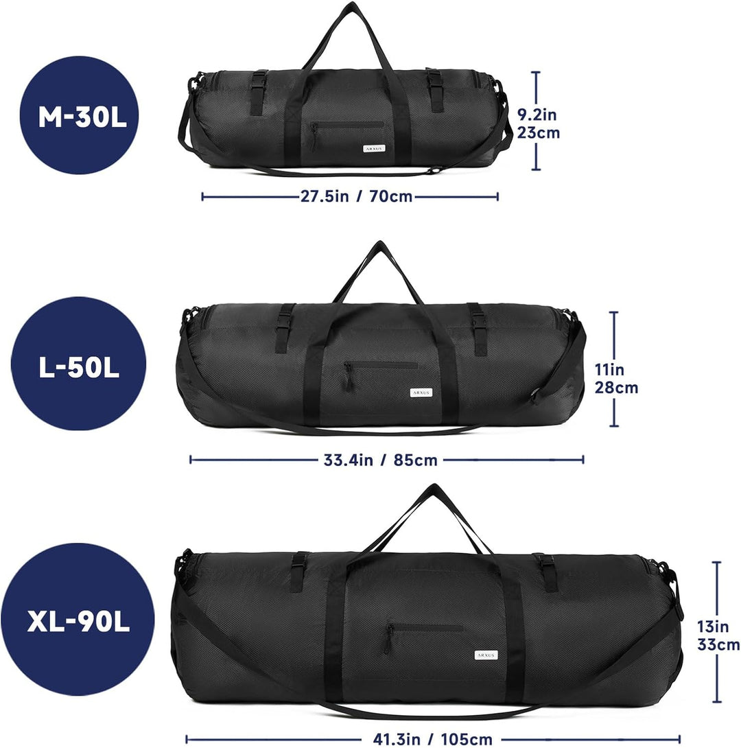 Arxus Sporttasche 90L 50L 30L Gross Reisetasche Faltbare Gepäck Tasche Damen Herren Weekender Schwim
