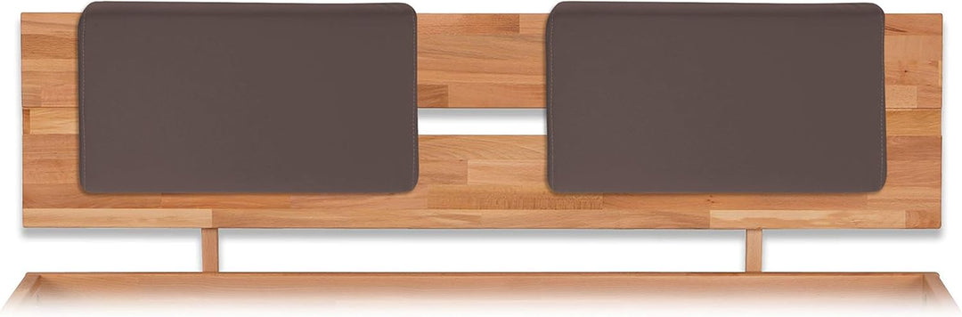 Bubema Polster-Steckkissen für Bettkopfteil, 2er-Set, für viele gängige Betten, Farbe: Braun, Braun