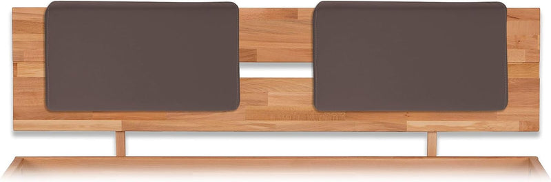 Bubema Polster-Steckkissen für Bettkopfteil, 2er-Set, für viele gängige Betten, Farbe: Braun, Braun