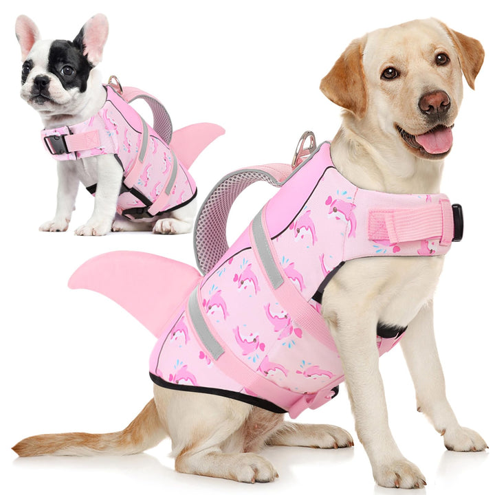 AOFITEE Schwimmweste Hund XS, Verstellbar Hundeschwimmweste Hai, Hoher Auftrieb Klein Hunde Schwimmw
