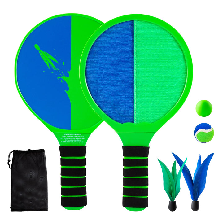 U&C Planet Beachball Set Strandtennis Set Paddle Ball Spiel Klettballspiel Strandschlägerset für Kin