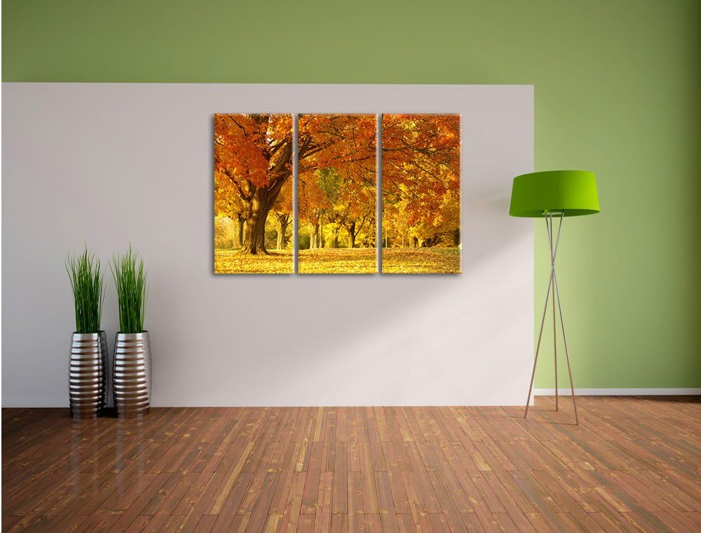 Pixxprint schöne Herbstlandschaft als Leinwandbild/Grösse: 3 Teilig (120x80) / Wandbild/Kunstdruck/f