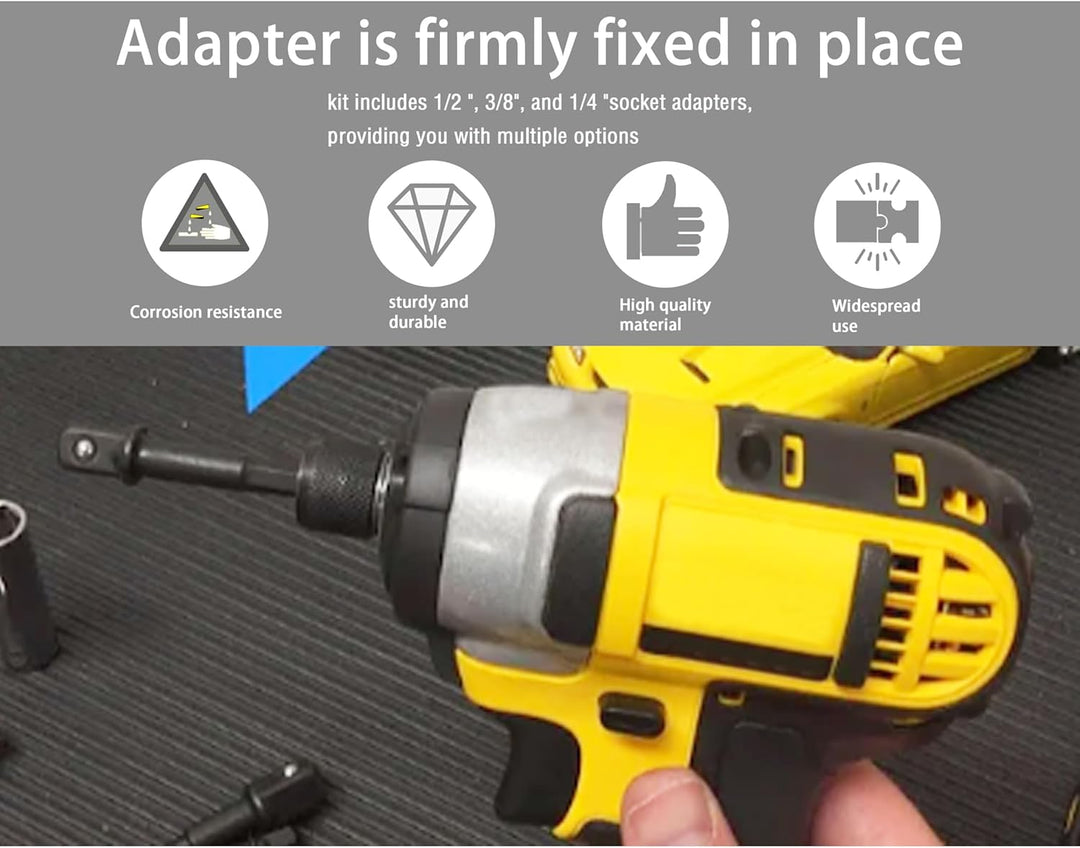 DW2542IR für DeWalt Stecknuss-Adapter, Schlaggrad-Sechskantschaft, 1/4-3/8-Zoll-Antriebs-Bohrer-Stec