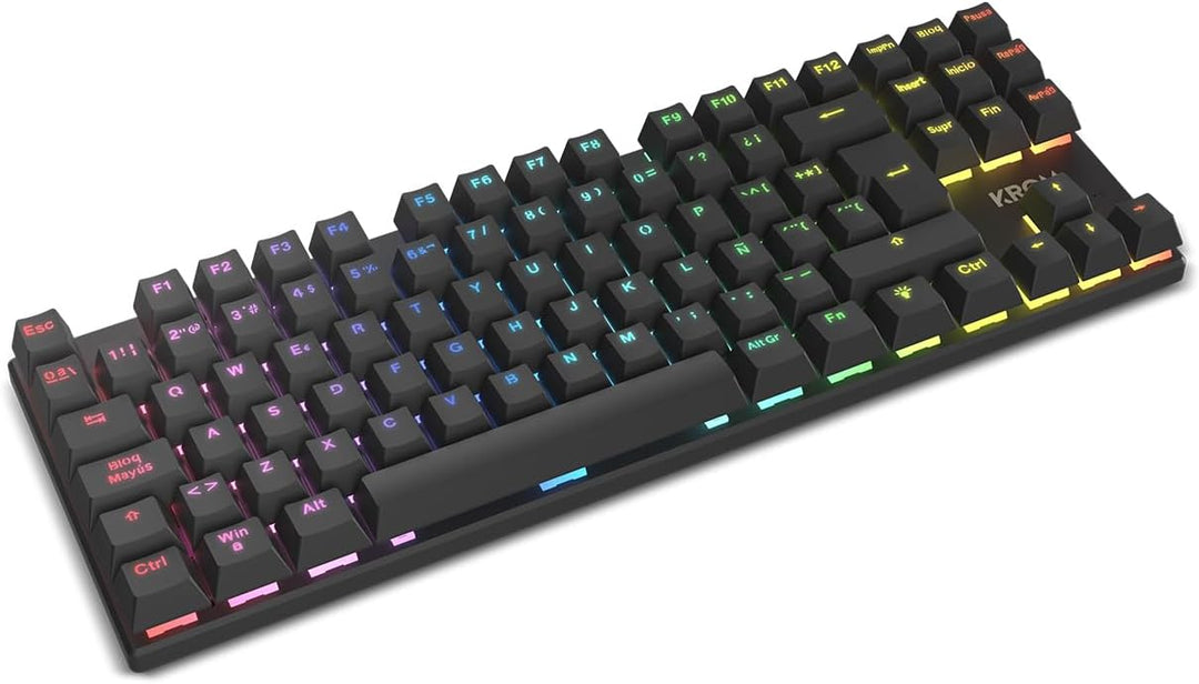 KROM Klass – 4-in 1 Gaming-Set: Mechanische TKL, Tastatur RGB, spanisches Layout, optische Maus mit