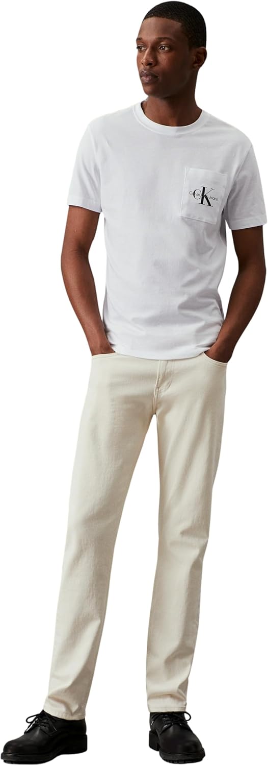 Calvin Klein Herren T-Shirt Kurzarm Core Monologo Rundhalsausschnitt L Weiss (Bright White), L Weiss