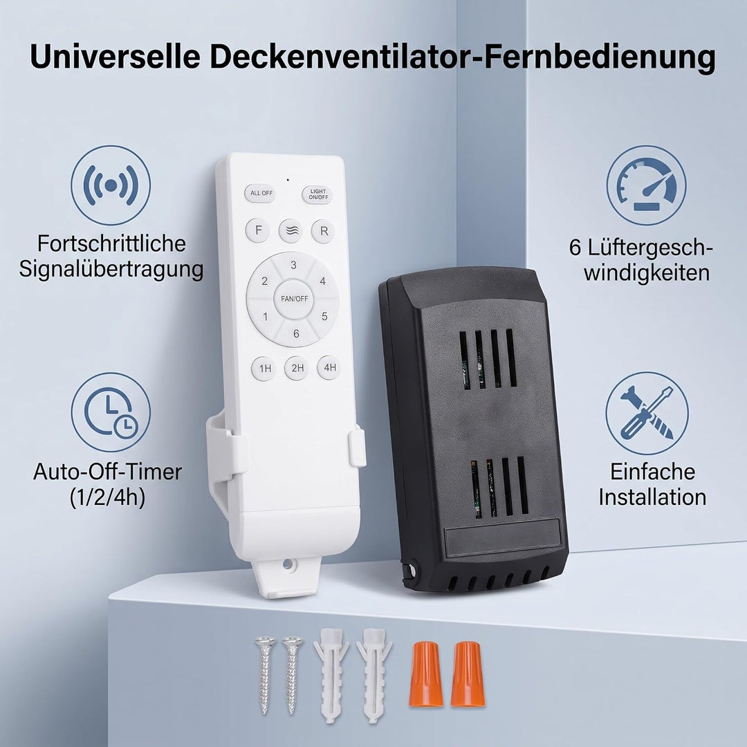 HEEPDD Universal Deckenlüfter Fernbedienungskit mit Empfänger 6 -Geschwindigkeits -Einstellbarer -Ti