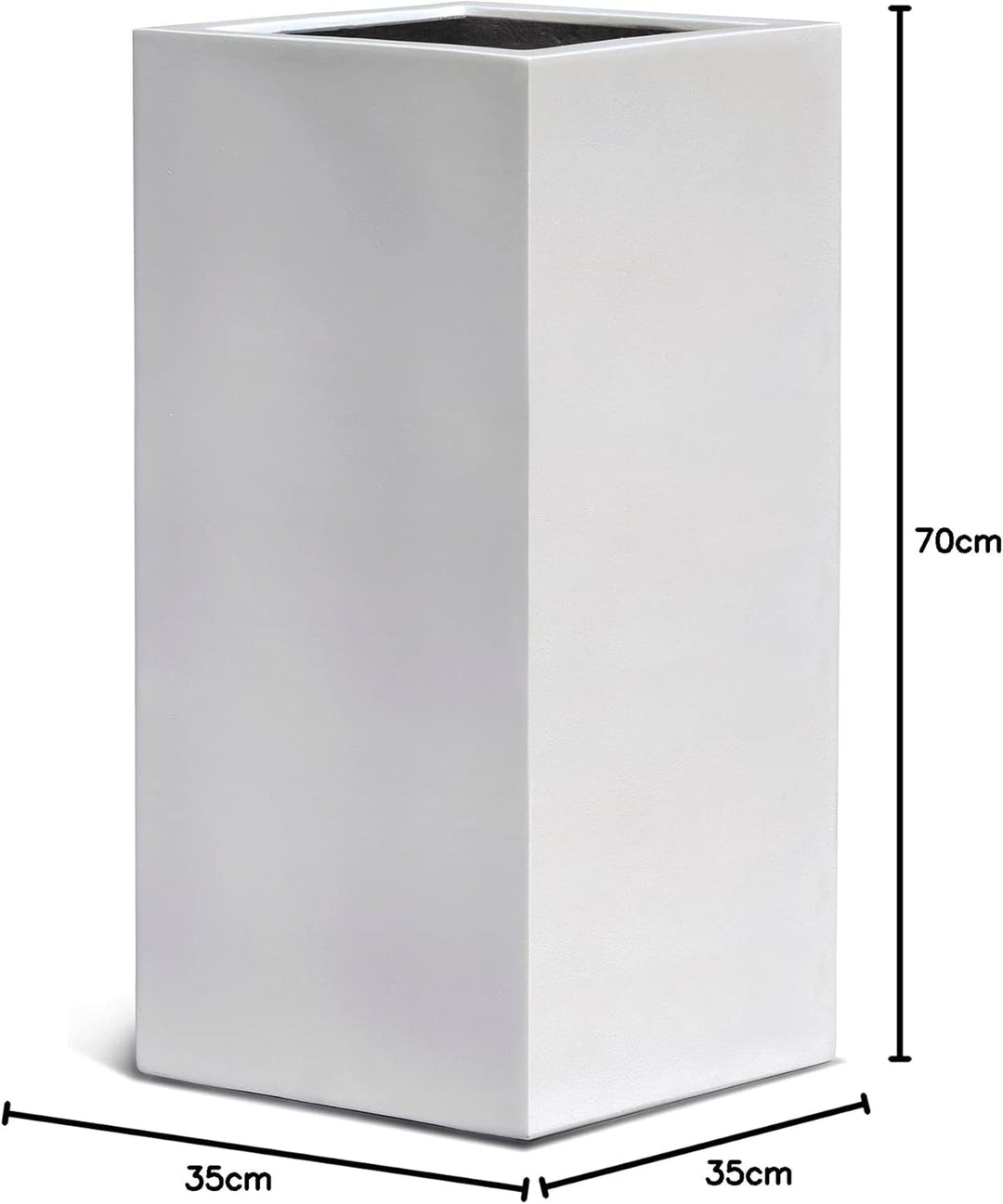 ESCHBACH® Pflanzkübel HIGH Cube 35 Weiss Quadratisch * 35 x 35 x 70 cm * 10 Jahre Garantie 35x35x70,