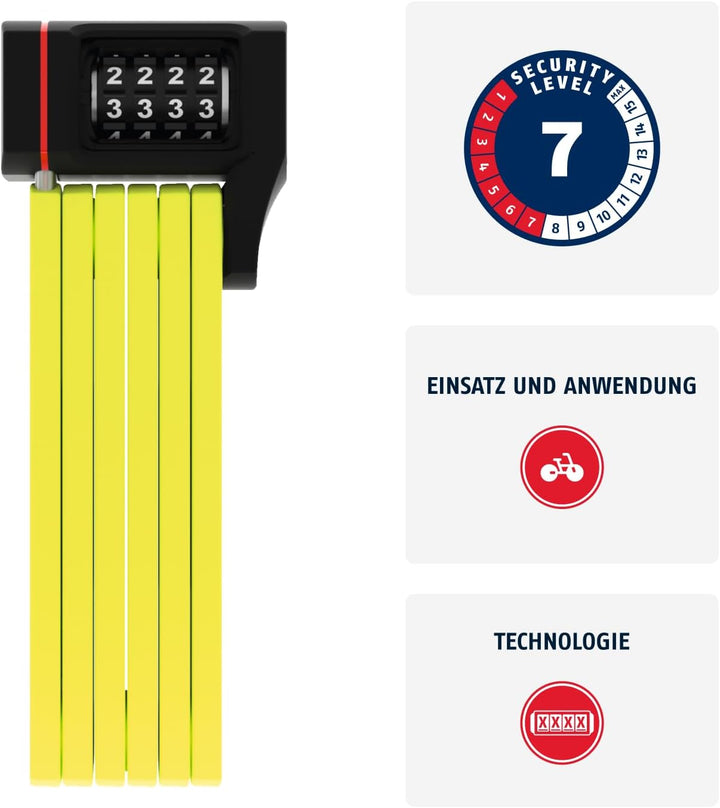 ABUS Faltschloss Bordo uGrip 5700C SH mit Halterung - Fahrradschloss mit Zahlencode und 5 mm starken