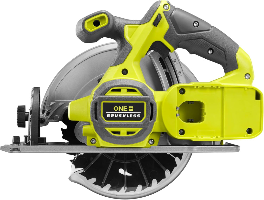 RYOBI 18 V ONE+ Brushless Akku-Handkreissäge RCS18BL-0, 184 mm Sägeblatt, werkzeuglose Einstellungen