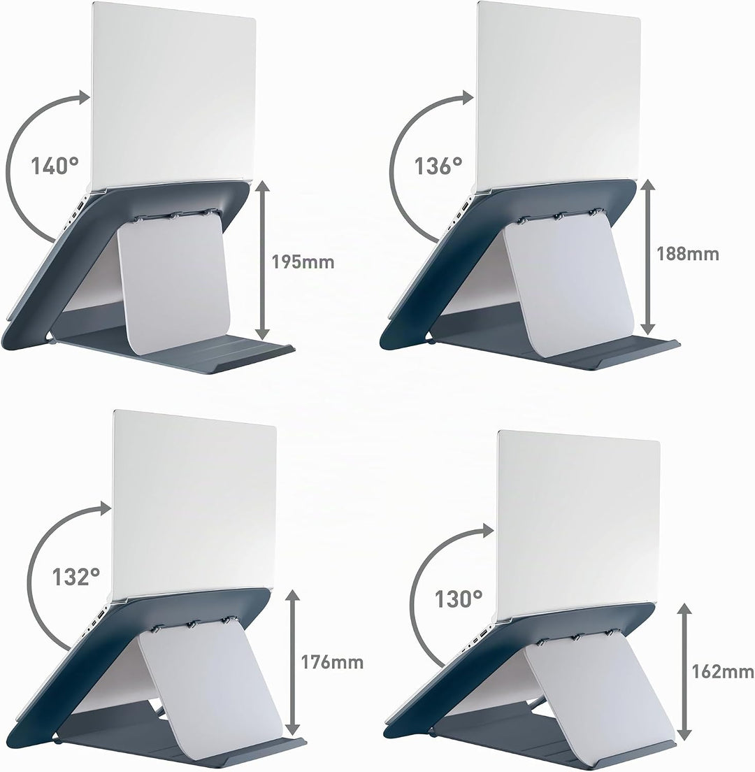 Leitz Höhenverstellbarer Laptopständer, Kompakte Laptop-Erhöhung mit 4 Höhen für 13“-15“ Notebooks,