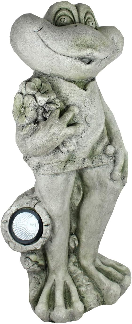 colourliving Solar Gartenfigur Frosch Solarlleuchte Froschfigur 66 cm Hoch LED Gartenleuchte mit Sol