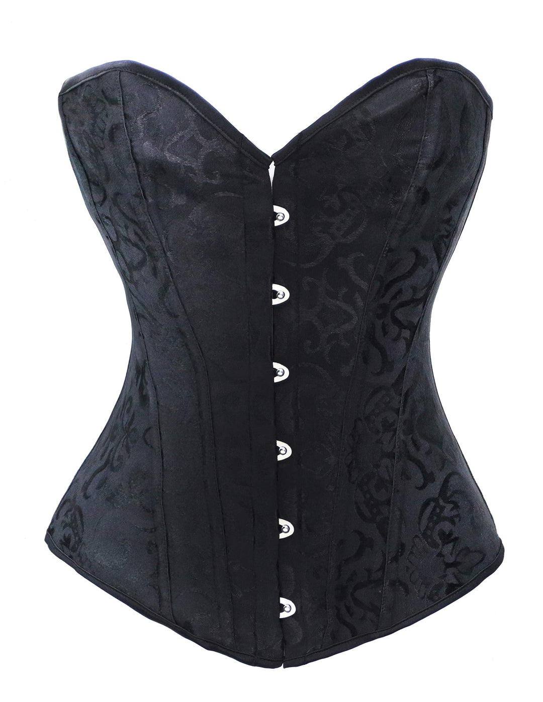 Bslingerie® Damen Brocade Bustier Korsagen XXL Schwarz, XXL Schwarz