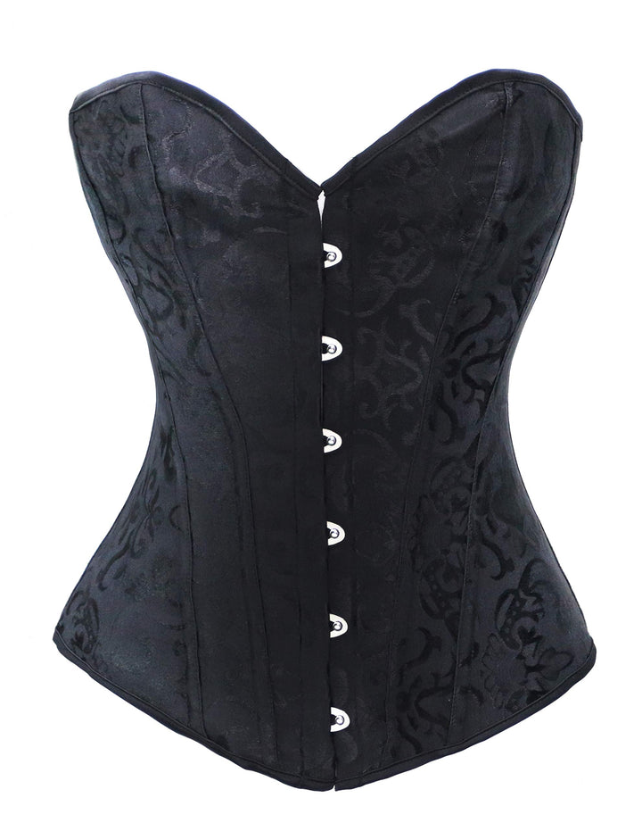 Bslingerie® Damen Brocade Bustier Korsagen XXL Schwarz, XXL Schwarz