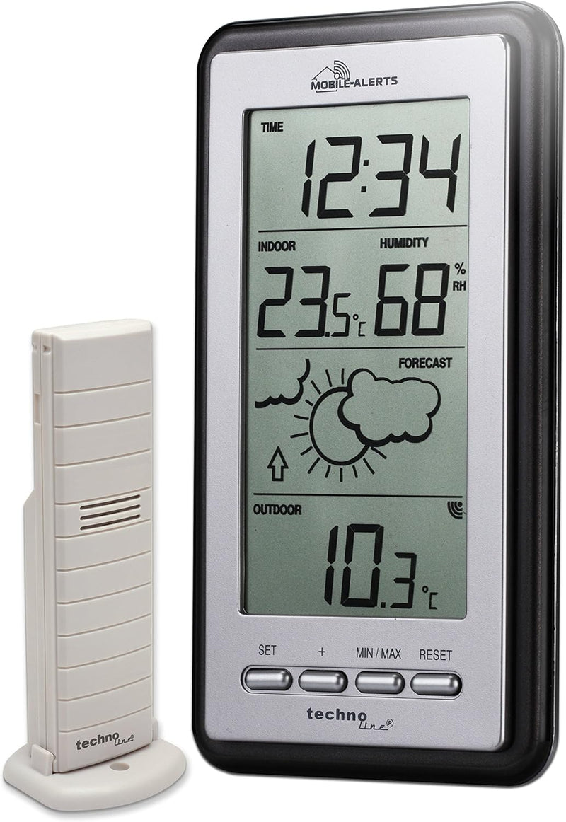 MA10430 Funkwetterstation mit Schutzhülle für den mit Aussensender mit Wetterschutz Single, mit Wett