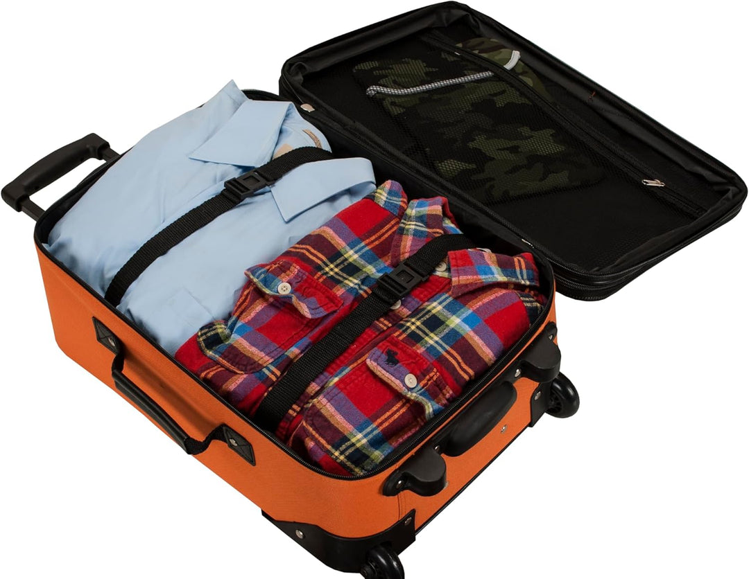 Rockland Pasadena Softside Spinner Wheel Gepäck, Orange/Abendrot im Zickzackmuster (Sunset Chevron),