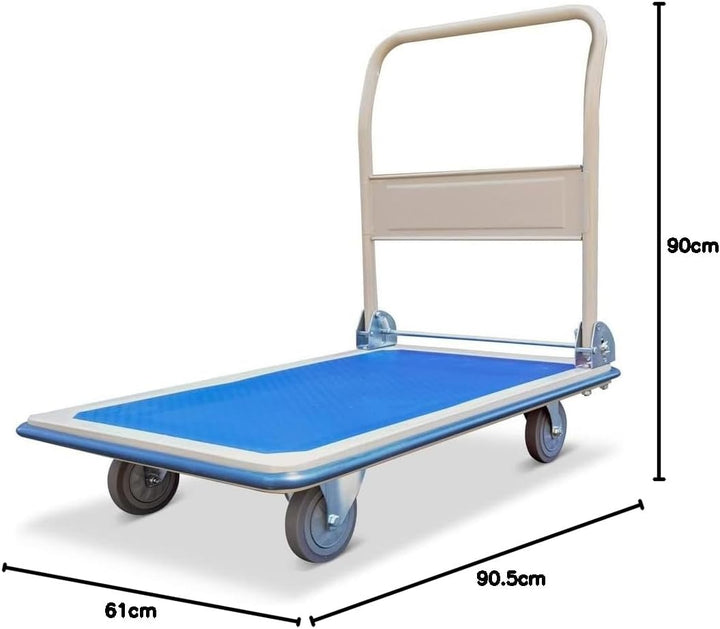 HEMMDAL Transportwagen | 300 kg Tragkraft | HxBxT 90 x 90,5 x 61 cm | Lagerwagen mit Vollgummi-Berei