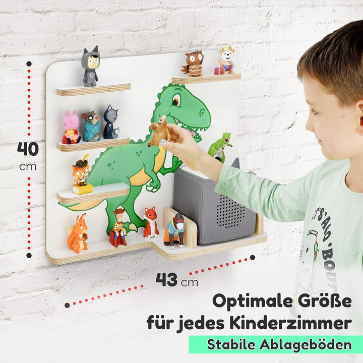 stadtecken Holzregal für Musikbox I Passend für die Toniebox und ca. 35 Tonies I Perfekte Aufbewahru