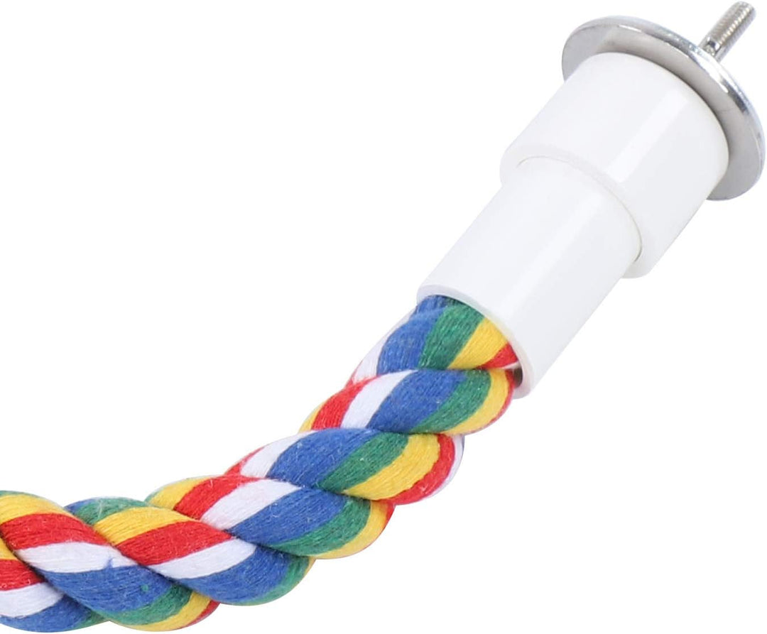 2 Stück Bird Chew Rope Bunt Gefärbte Vogel Barsch Stand Baumwolle Vogel Leiter Spielzeug für Papagei