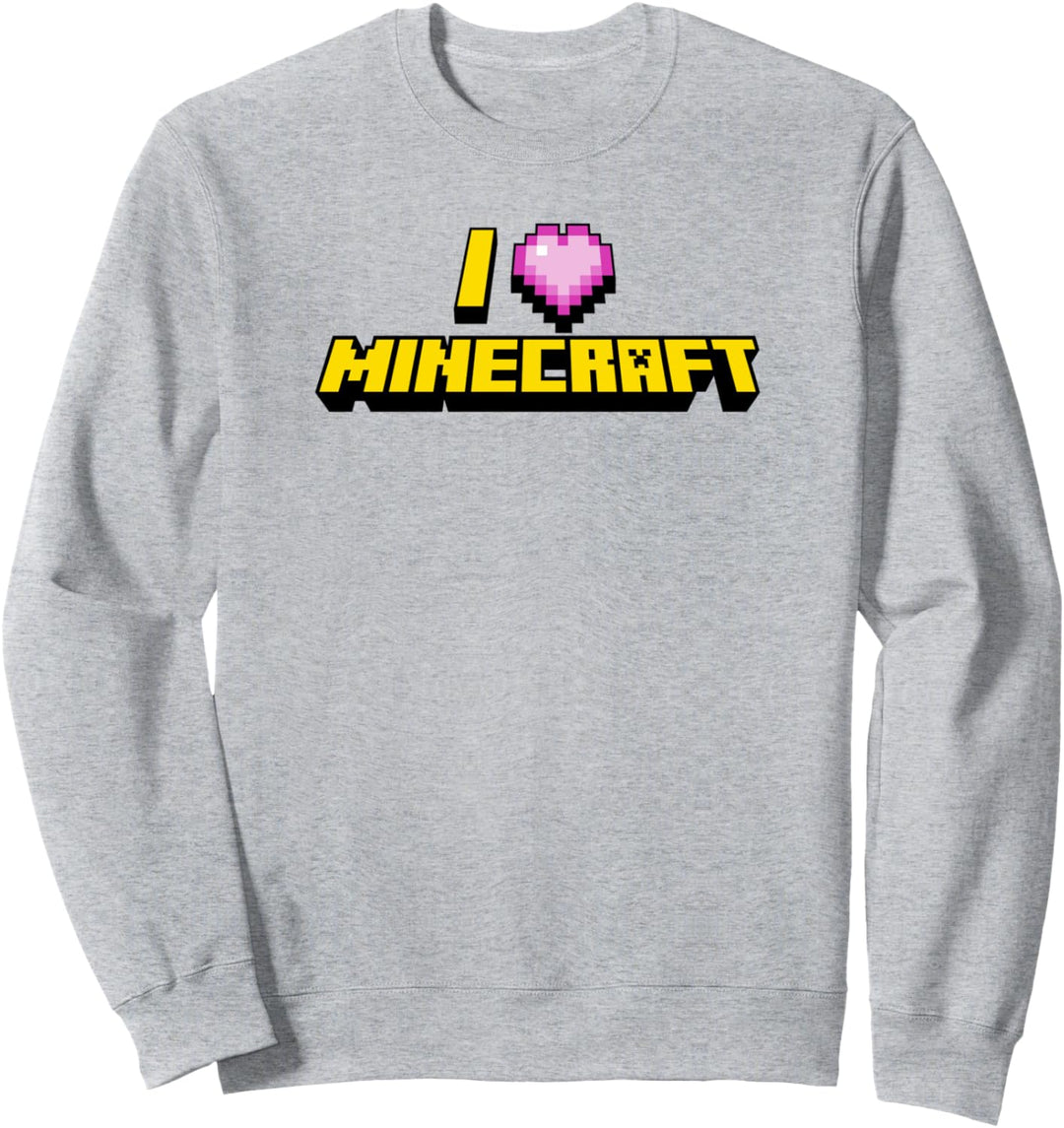 Minecraft I Love Minecraft Pink Heart Official Logo Sweatshirt